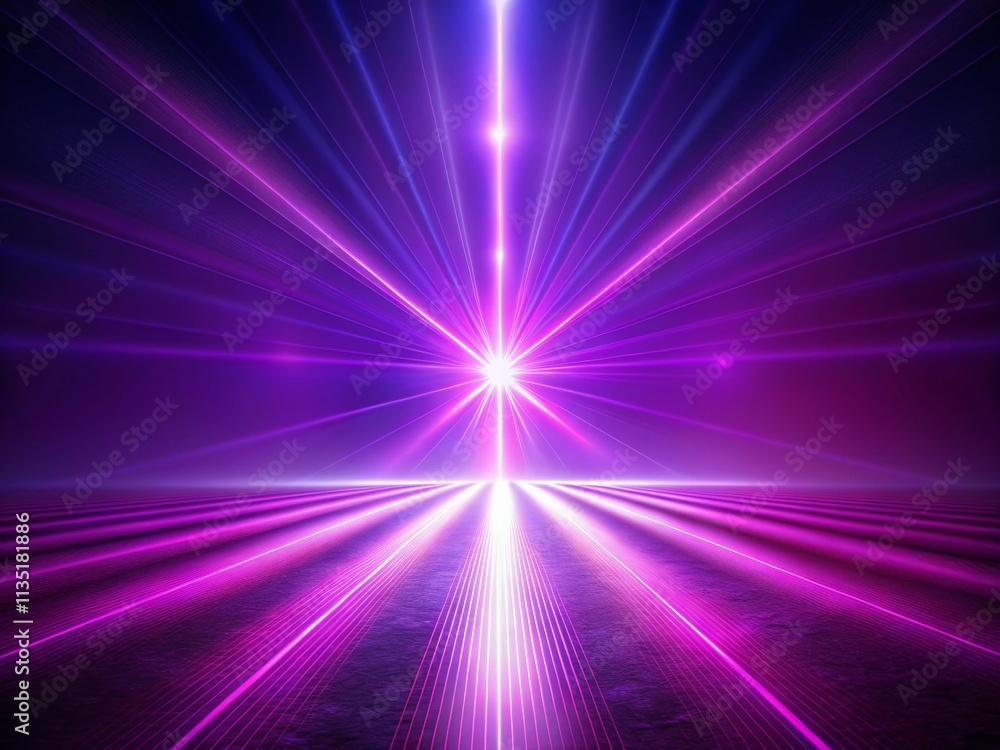 Poster Stunning Purple Light Beam 3D Rendering Background Texture - Neon Purple Vibes for Creative Projects and Visual Presentations