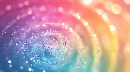 Rainbow Spiral with Bokeh and Crystals. AI generated illustration