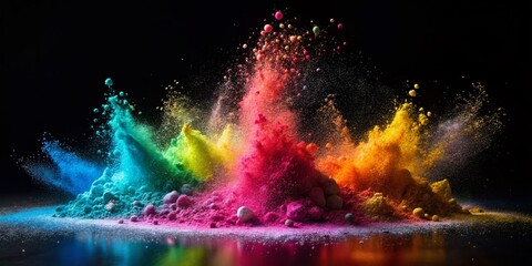 Stunning Super Slow Motion Makeup Powder Explosion Captured at 1000fps Isolated on Black Background for High-Quality Stock Photography