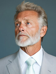 Fototapeta premium Realistic Man in Suit with Wide Neck Tie