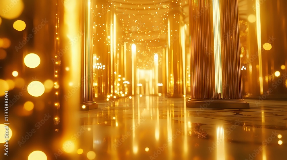Canvas Prints art deco new year celebrations abstract background with defocused bokeh lights, glowing patterns and