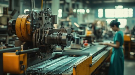 Fototapeta premium Industrial Machinery in Modern Manufacturing Facility