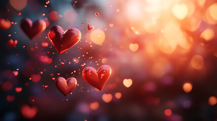  Floating Hearts Valentine's Day Background 
