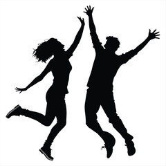 funny couple joy icon silhouette 