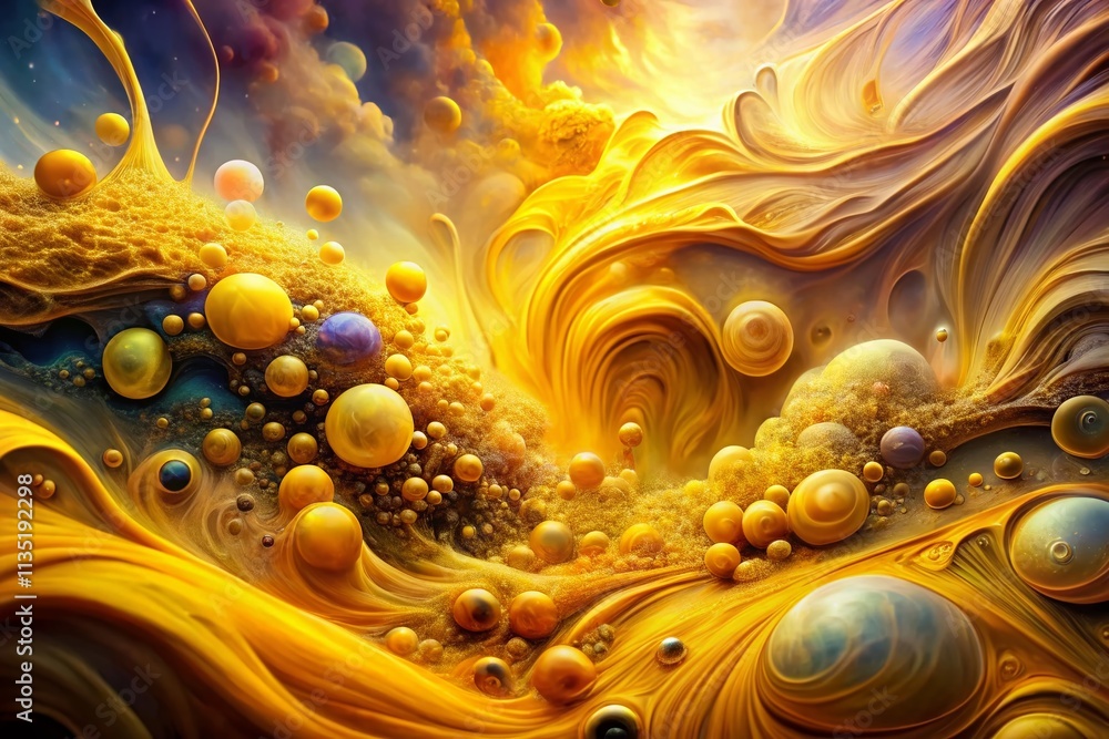 Aufkleber surreal abstract background in golden yellow tones creating an ethereal atmosphere for artistic and 