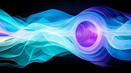 Obraz premium Blue swirling abstract composition with smooth fluid motion against a black background