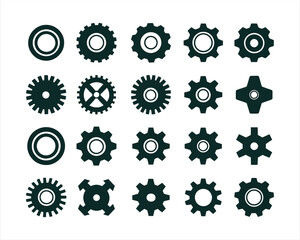 Gear setting icon set. Cog wheel icon. Gear wheel icons. Gear setting icon collection vector illustration with white background