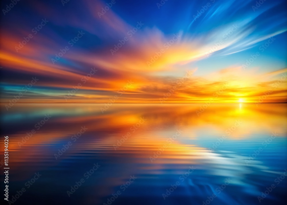 Poster surreal blurred gradient background transitioning from deep blue to warm amber, perfect for abstract