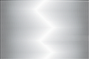 Seamless halftone black dotty background. Grunge vector halftone dots. Abstract horizontal dotted pattern with white zigzag in the middle in pop art style