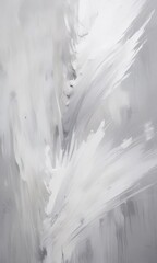 Obraz premium Oil painting featuring delicate white and grey brushstrokes, subtle, abstract, art