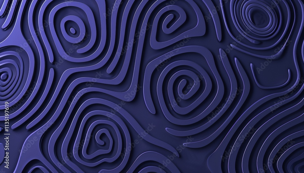 Aufkleber vibrant abstract maze created from folded paper with a colorful purple background in 3d