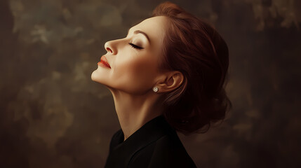 Elegant mature woman portrait photography. Timeless. Illustration