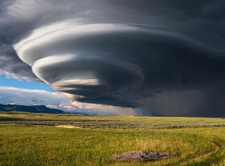 Storm Cyclone: Dramatic Contrast of Wind and Clear Sky

