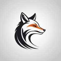 Obraz premium Stylized fox head with a white background.