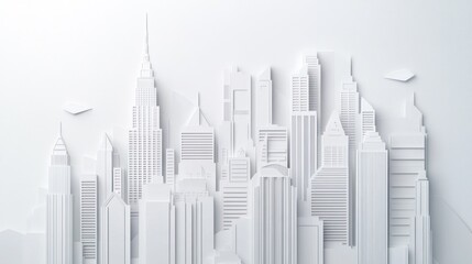 White Cityscape: A Papercut Metropolis