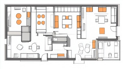 Modern House Floor Plan Design Layout Blueprint