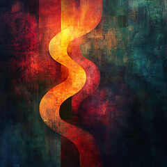 Vibrant Abstract Digital Art Depicting Curved Shapes and Rich Colors, Perfect for Innovative Projects Requiring a Touch of Modern Aesthetics and Visual Depth