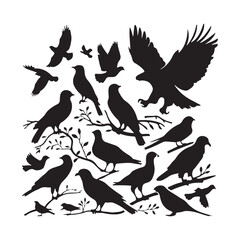 brid silhouette Pigeons Flying Silhouettes 6 Raven Silhouette 