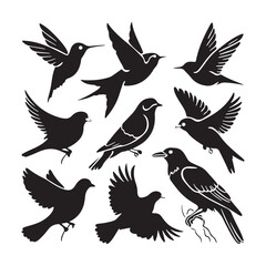 brid silhouette Pigeons Flying Silhouettes 6 Raven Silhouette 