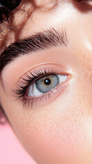 Naklejka premium Close-Up of Beautiful Eye with Flawless Skin