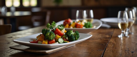 Rustic Restaurant: Gourmet Vegetable Dish 