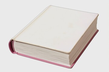 Fototapeta premium Closed white book with soft pink interior pages displayed at an angle for a clean and minimalistic look