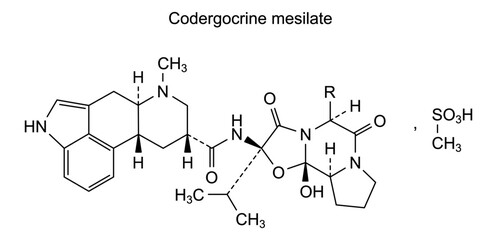 Chemical structure of codergocrine mesilate, drug substance