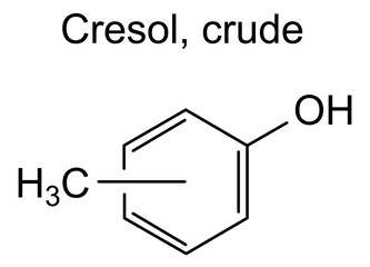 Chemical structure of cresol, crude, drug substance