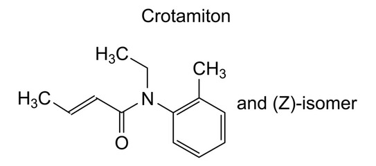 Chemical structure of crotamiton, drug substance