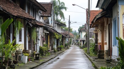 Charming Old Town Alleyway Houses Indonesia