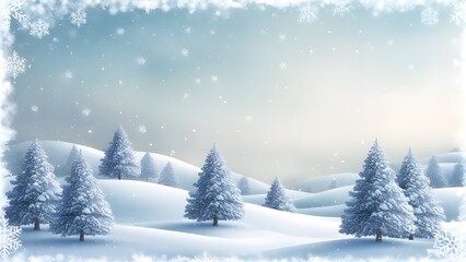 An isolated scene of winter snow on a clear backdrop