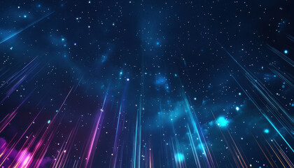 Obraz premium Cosmic Rays Night Sky Starry Background Galaxy Space Light Beams Abstract Art