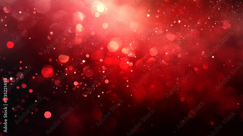 Poster a vibrant abstract background featuring glowing red and black bokeh lights, creating a dynamic atmos