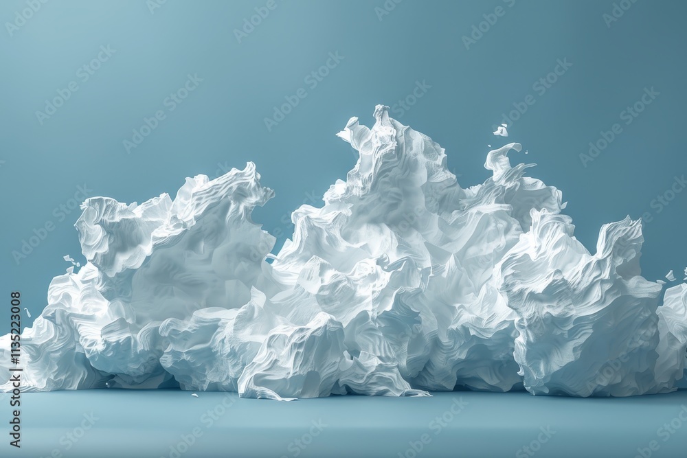 Poster abstract generative ai artwork featuring white foam floating in a bright atmosphere