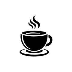 A  silhouette of a hot cup beverage. Vector illustration