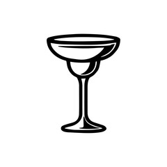 A silhouette of a cocktail glass. Vector illustration
