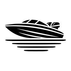 A silhouette of a jet boat. Vector illustration