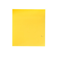 Single Blank Yellow sticky note, blank and isolated on a white background