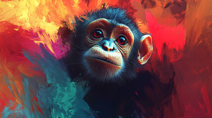 monkey, digital, abstract 