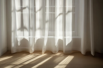 Fototapeta premium Organic branch shadows creating a soft springtime feel indoors.