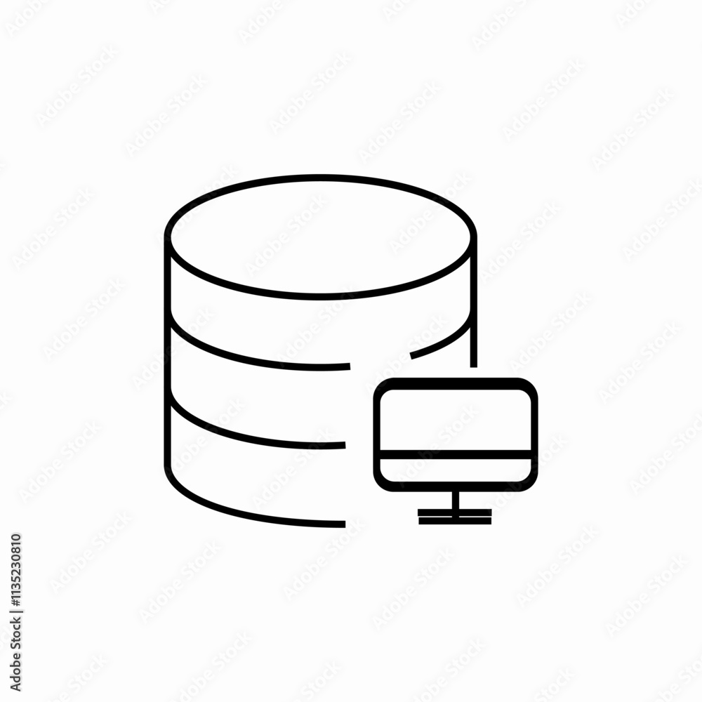 Poster sql data base computer icon sign vector