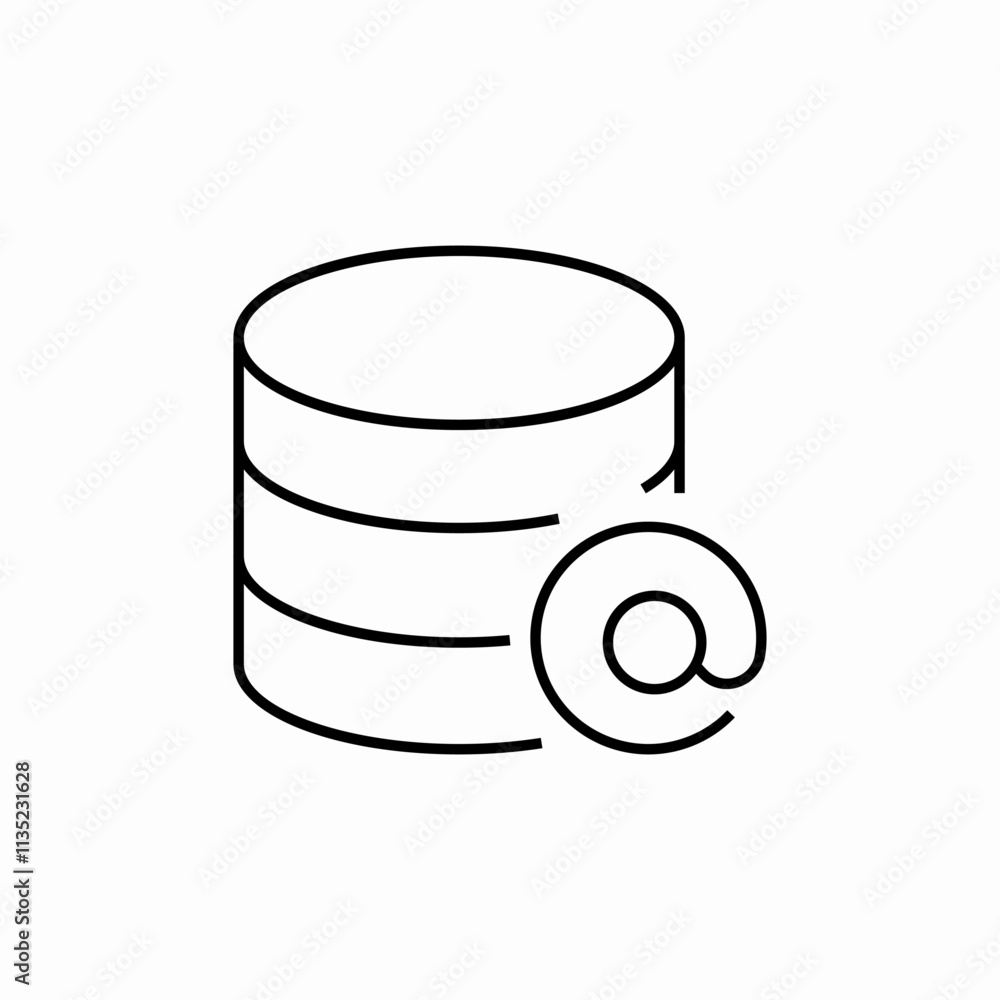 Poster sql data base mail icon sign vector