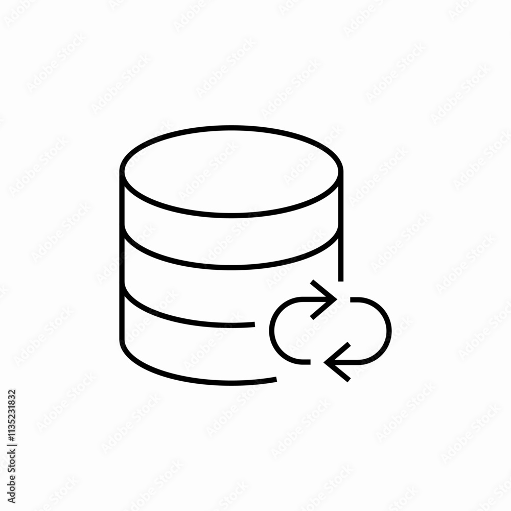 Poster sql data base refresh icon sign vector