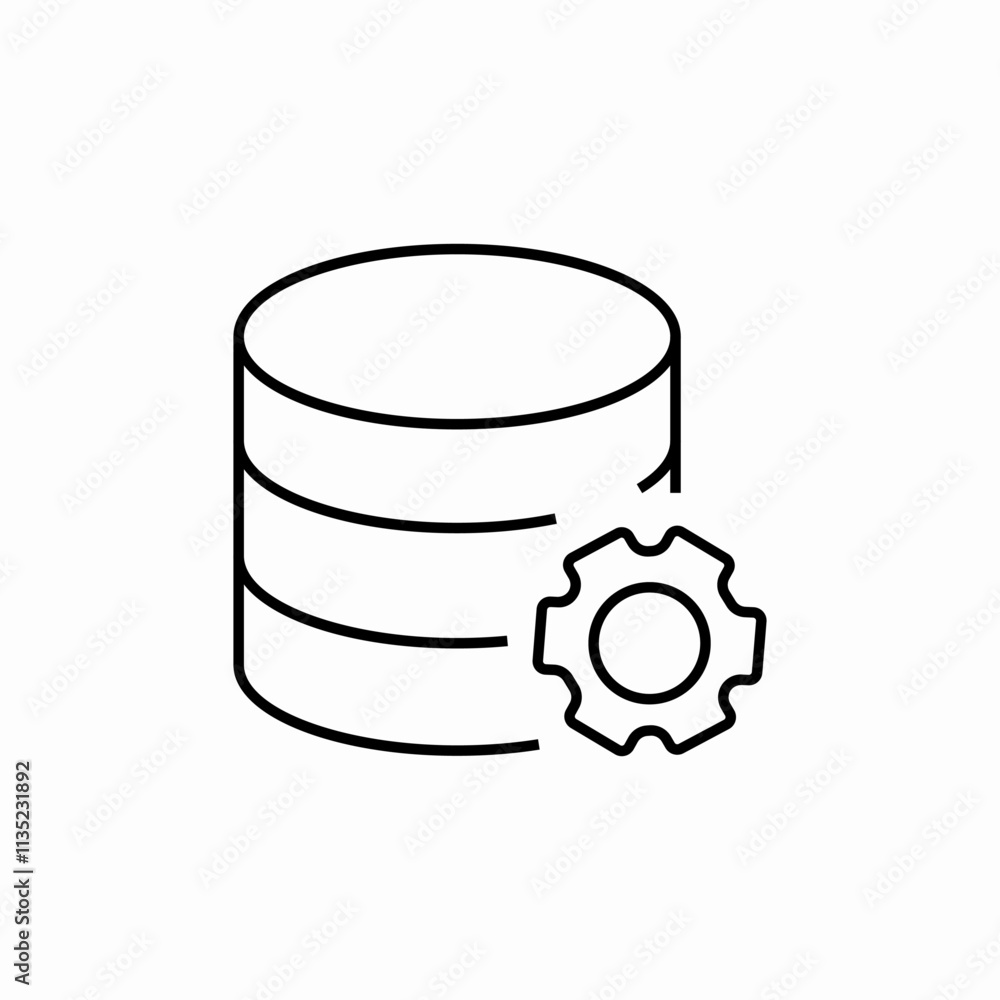 Poster sql data base settings icon sign vector