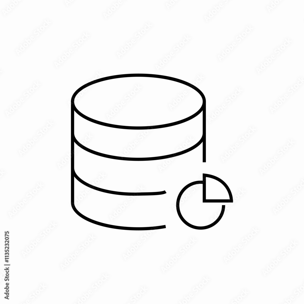 Poster sql data base statistics icon sign vector