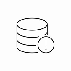 sql data base warning error icon sign vector