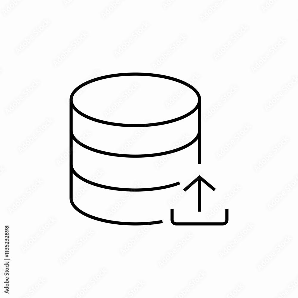 Poster upload sql data base icon sign vector