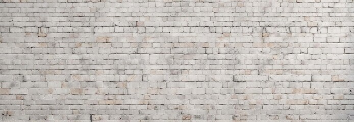 Distressed white brick wall with uneven surface, pattern, rough