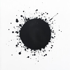 Black Ink Splash on White Background
