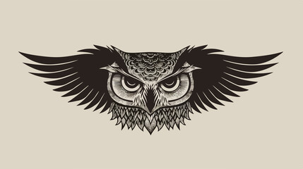 Fototapeta premium Elegant Owl Silhouette Vector Illustration | Flat Vector Image